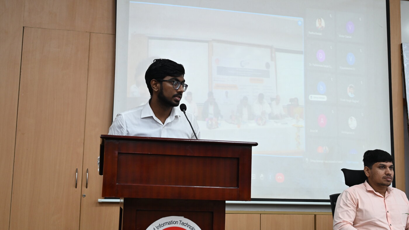 Rushendra speaking at the Workshop on Advances of Deep Learning and Applications.
